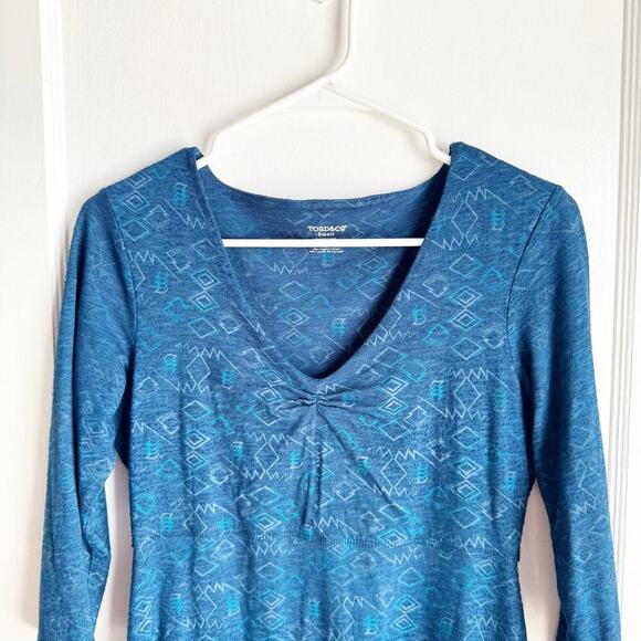 TOAD&CO Rosalinda 3/4 Sleeve Dress Blue Moisture Wicking SEE NOTE Small Active - Picture 3 of 11